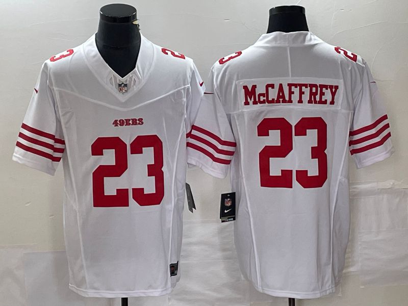 Men San Francisco 49ers #23 Mccaffrey White 2023 Nike Vapor Limited NFL Jerseys